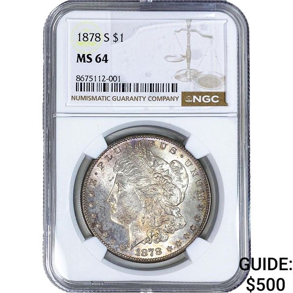 1878-S Morgan Silver Dollar NGC MS64