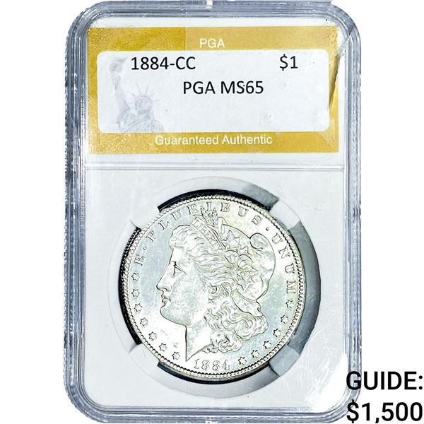 1884-CC Morgan Silver Dollar PGA MS65