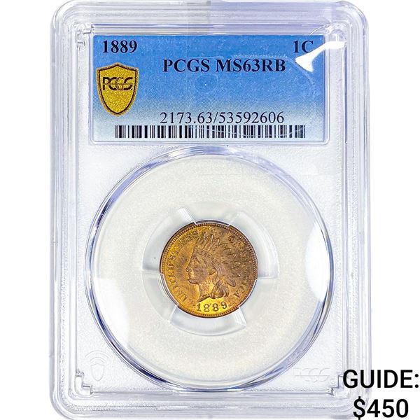 1889 Indian Head Cent PCGS MS63 RB