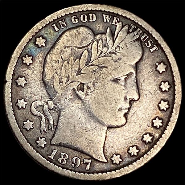 1897-O Barber Silver Quarter LIGHTLY   CIRCULATED