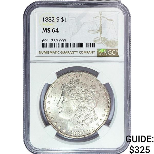 1882-S Morgan Silver Dollar NGC MS64