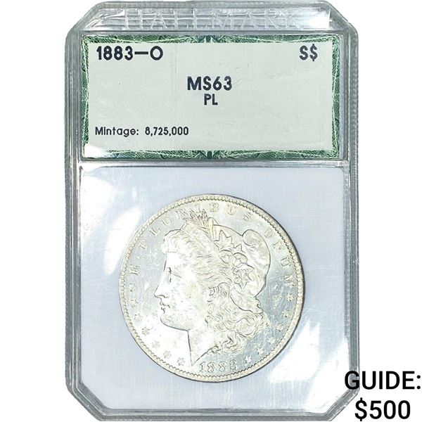 1883-O Morgan Silver Dollar  MS63 PL