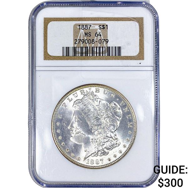 1887 Morgan Silver Dollar NGC MS64