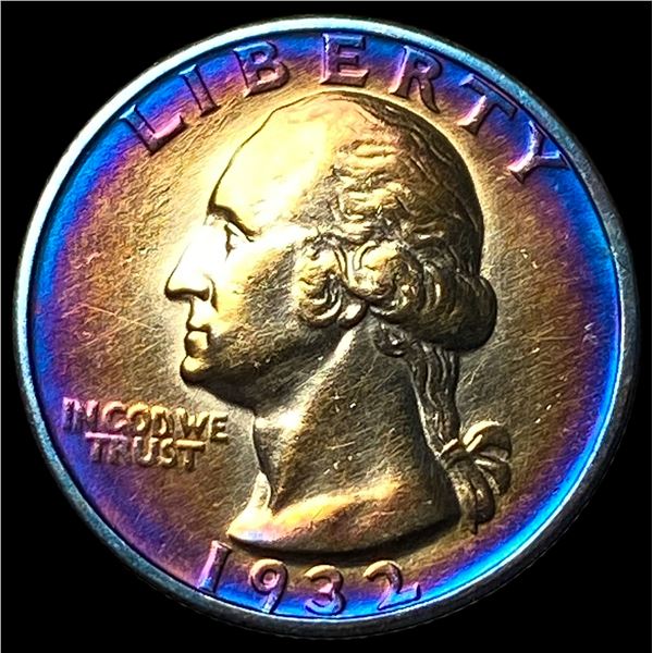 1932-S Toned Silver Washington Quarter  CLOSELY UNCIRCULATED