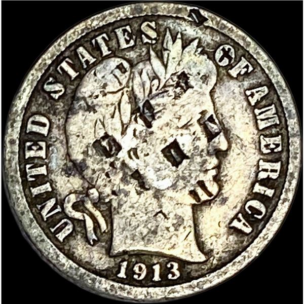 1913-S Silver Barber Dime NICELY CIRCULATED