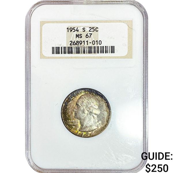 1954-S Washington Silver Quarter NGC MS67