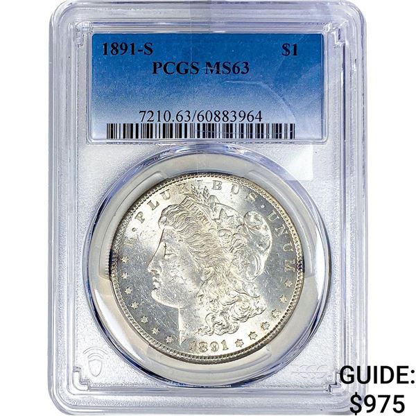 1891-S Morgan Silver Dollar PCGS MS63