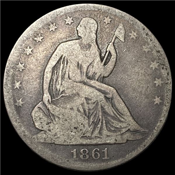 1861-O Silver Seated Liberty Half Dollar  NICELY CIRCULATED
