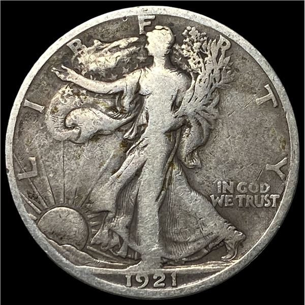 1921-S Silver Walking Liberty Half Dollar  LIGHTLY CIRCULATED