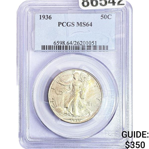 1936 Walking Liberty Half Dollar PCGS MS64