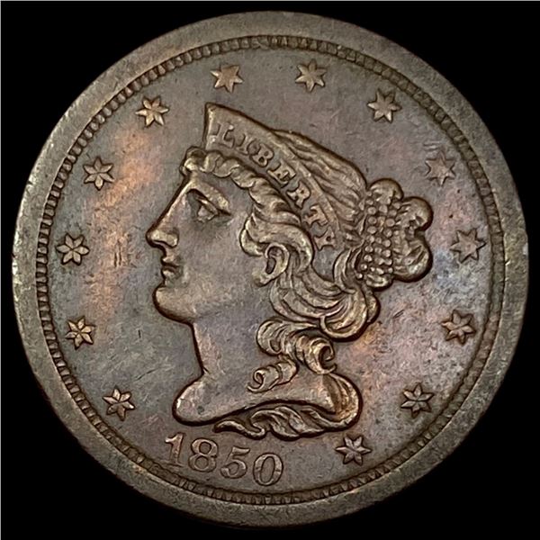 1850 Braided Hair Half Cent CLOSELY   UNCIRCULATED