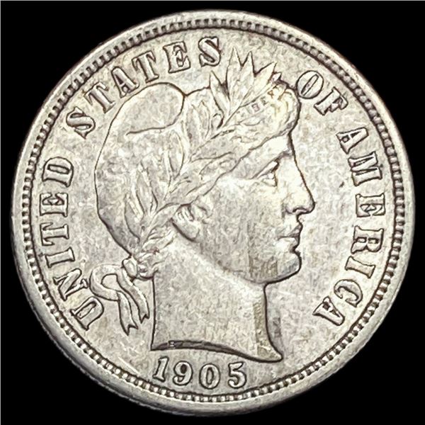 1905-S Silver Barber Dime CHOICE AU