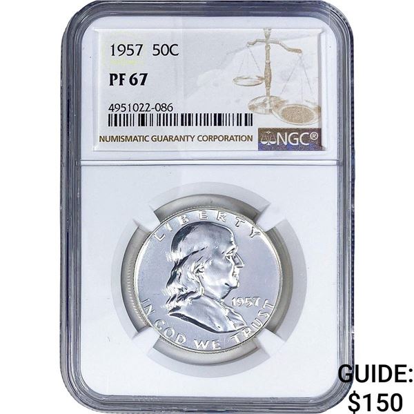 1957 Franklin Half Dollar NGC PF67