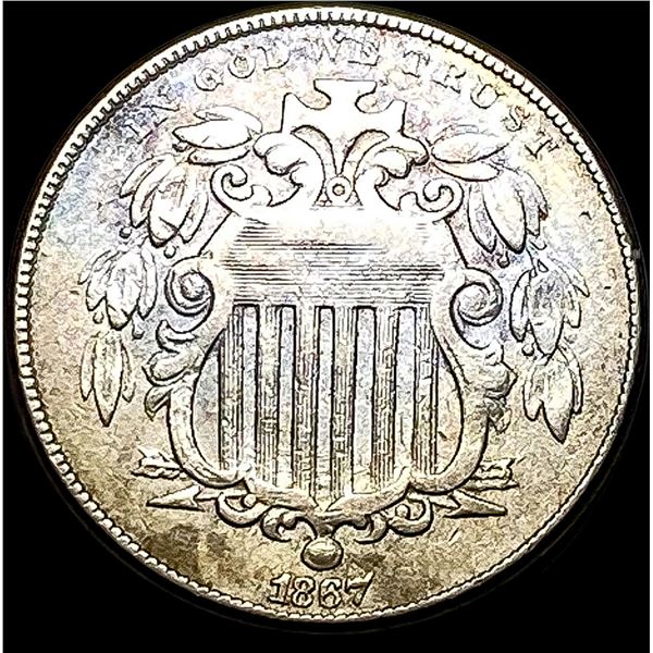 1867 Shield Nickel NEARLY UNCIRCULATED