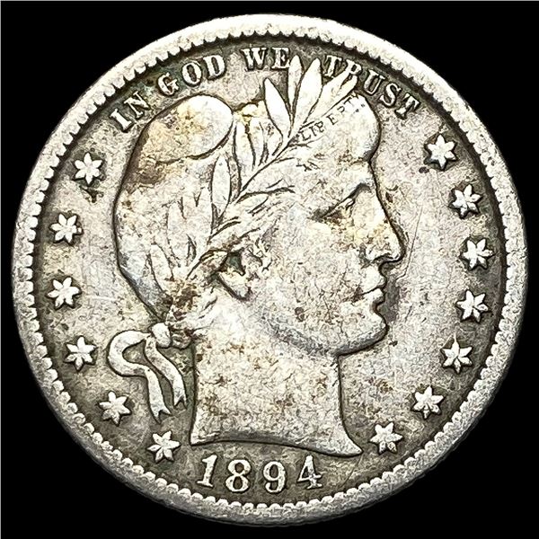 1894-O Silver Barber Quarter LIGHTLY   CIRCULATED