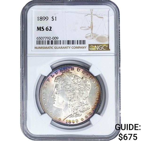 1899 Morgan Silver Dollar NGC MS62