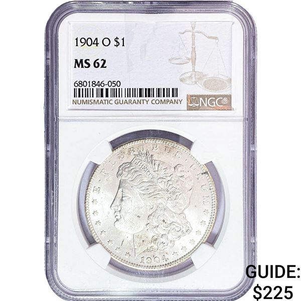 1904-O Morgan Silver Dollar NGC MS62