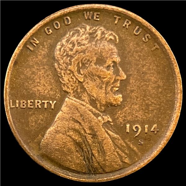 1914-S Lincoln Wheat Cent CHOICE AU