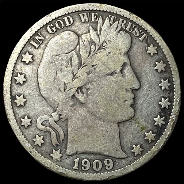 1909 Silver Barber Half Dollar NICELY  CIRCULATED