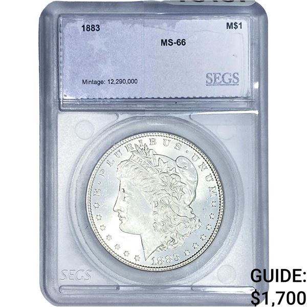 1883 Morgan Silver Dollar SEGS MS66