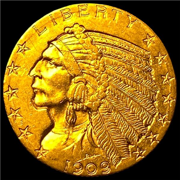1909-D Gold Indian Half Eagle $5 CLOSELY  UNCIRCULATED