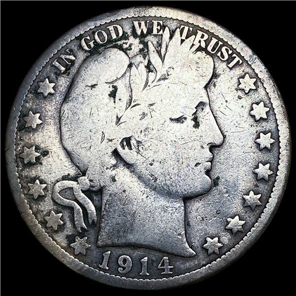 1914 Silver Barber Half Dollar NICELY   CIRCULATED