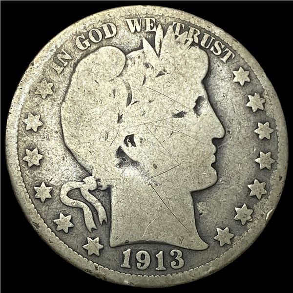1913 Silver Barber Half Dollar NICELY   CIRCULATED
