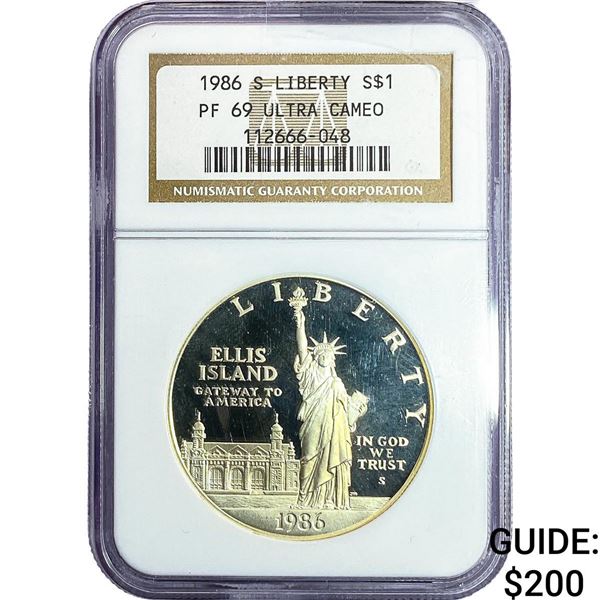1986-S $1 Sliver Liberty NGC PF69 Ultra Cameo