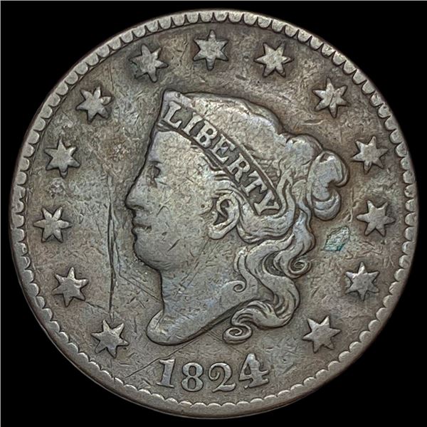 1824 Coronet Head Large Cent LIGHTLY   CIRCULATED