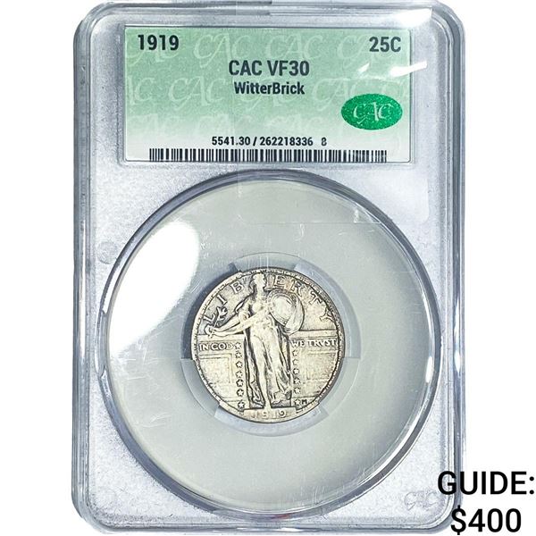 1919 Standing Liberty Quarter CAC VF30