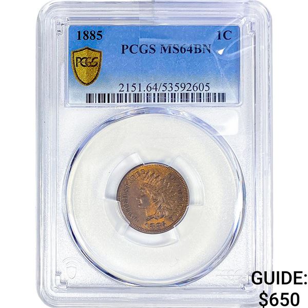 1885 Indian Head Cent PCGS MS64 BN