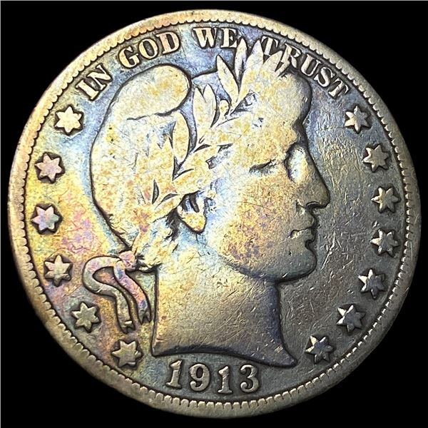 1913 Silver Barber Half Dollar NICELY   CIRCULATED
