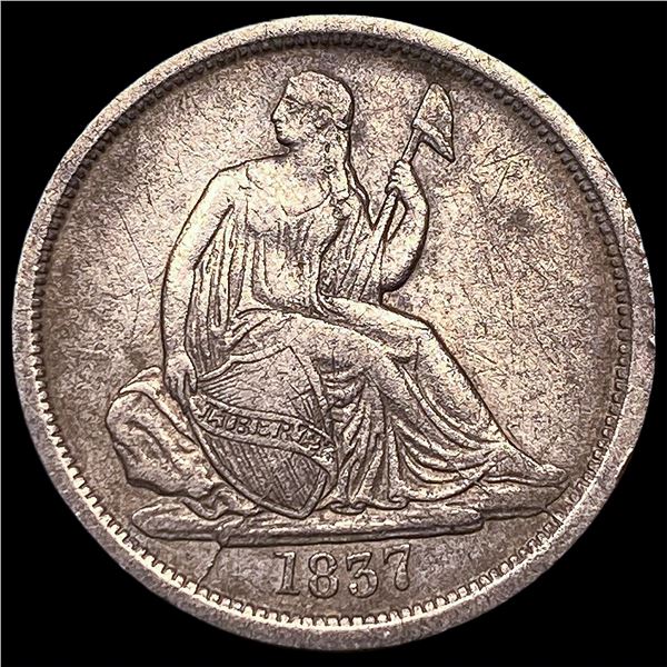 1837 Seated Liberty Dime NEARLY UNCIRCULATED