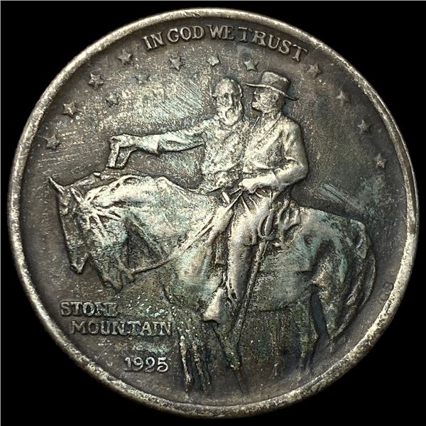 1925 Silver Stone Mountain Half Dollar NEARLY   UNCIRCULATED