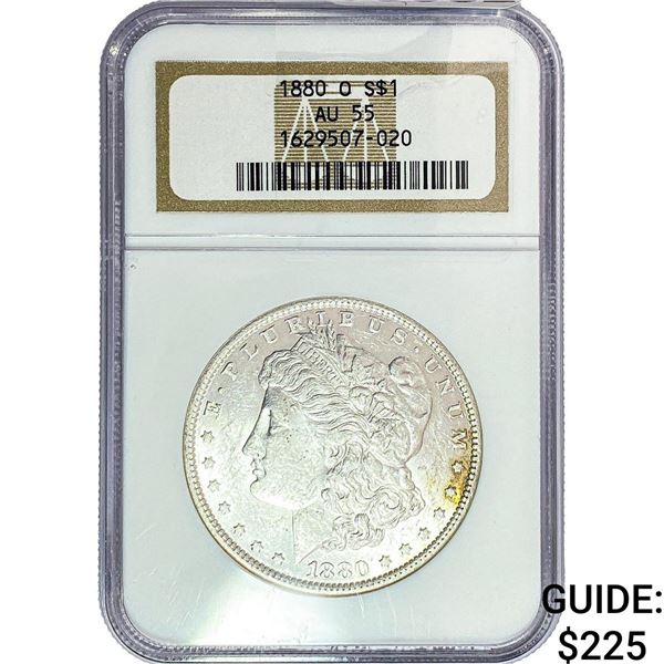 1880-O Morgan Silver Dollar NGC AU55