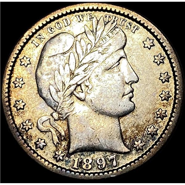 1897-S Silver Barber Quarter ABOUT   UNCIRCULATED