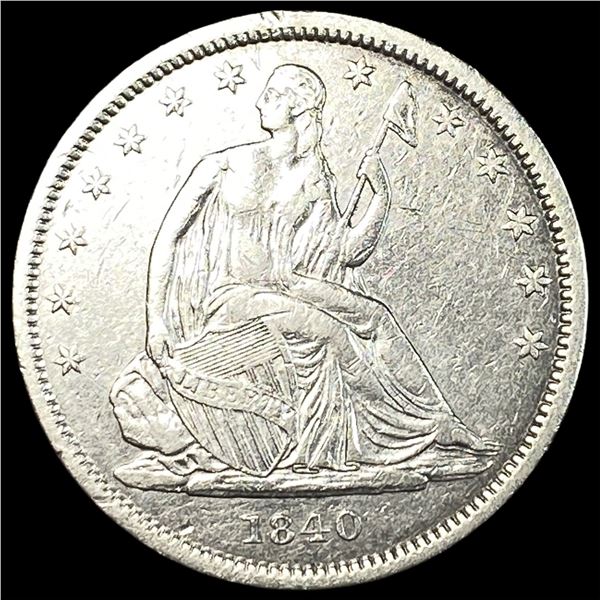 1840 Seated Liberty Half Dollar NEARLY   UNCIRCULATED