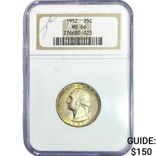 1952 Washington Silver Quarter NGC MS66