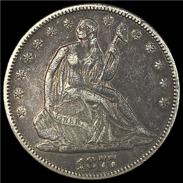 1877 Seated Liberty Half Dollar ABOUT   UNCIRCULATED
