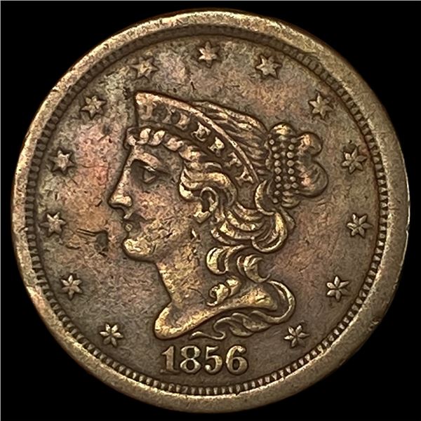 1856 Braided Hair Half Cent NEARLY   UNCIRCULATED