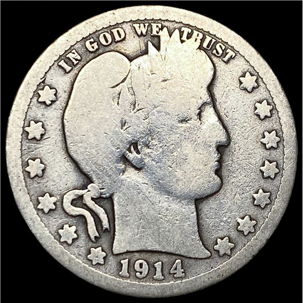 1914-S Barber Silver Quarter NICELY   CIRCULATED