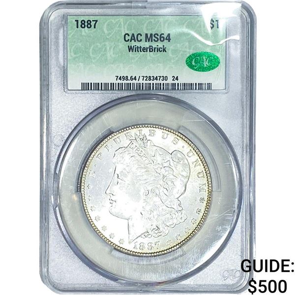 1887 Morgan Silver Dollar CAC MS64