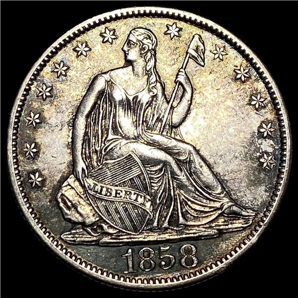 1858-O Seated Liberty Half Dollar CHOICE AU