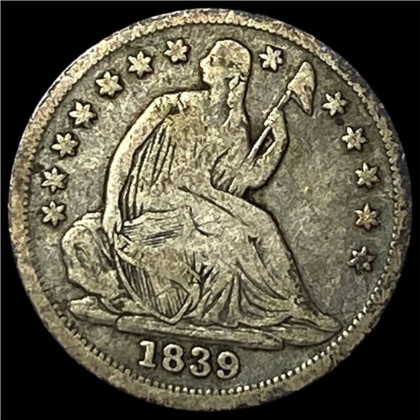 1839 Silver Seated Liberty Half Dime LIGHTLY   CIRCULATED