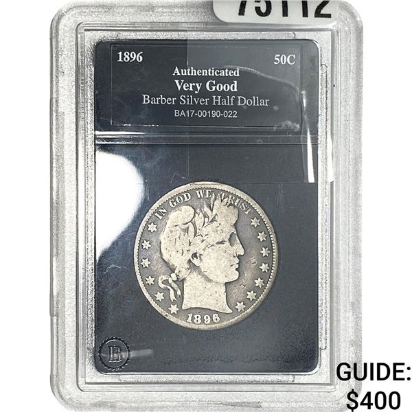 1896 Barber Half Dollar  VG