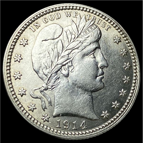 1914 Silver Barber Quarter CHOICE AU