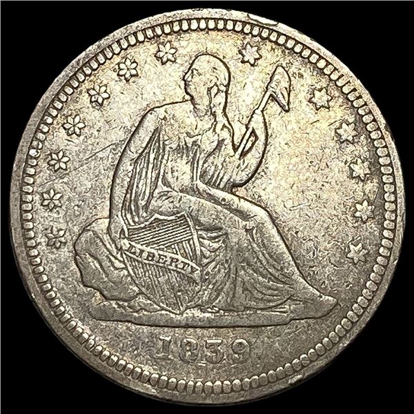 1839 Seated Liberty Quarter LIGHTLY   CIRCULATED