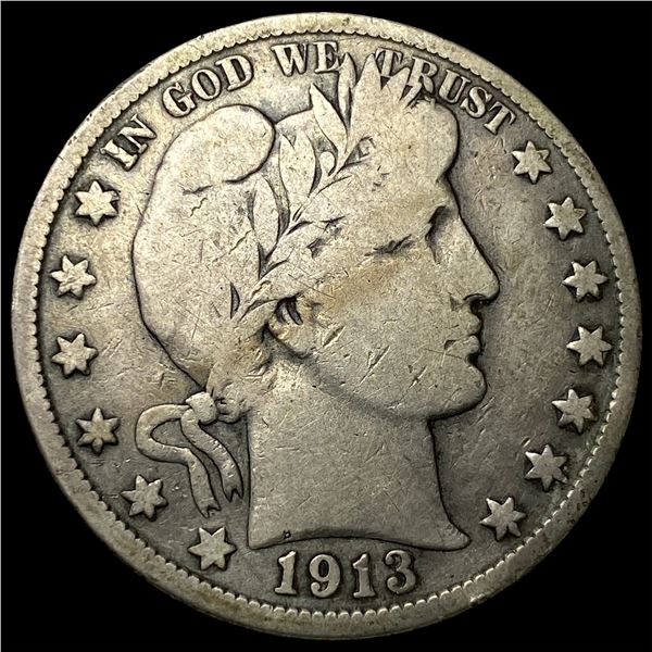 1913 Silver Barber Half Dollar NICELY   CIRCULATED