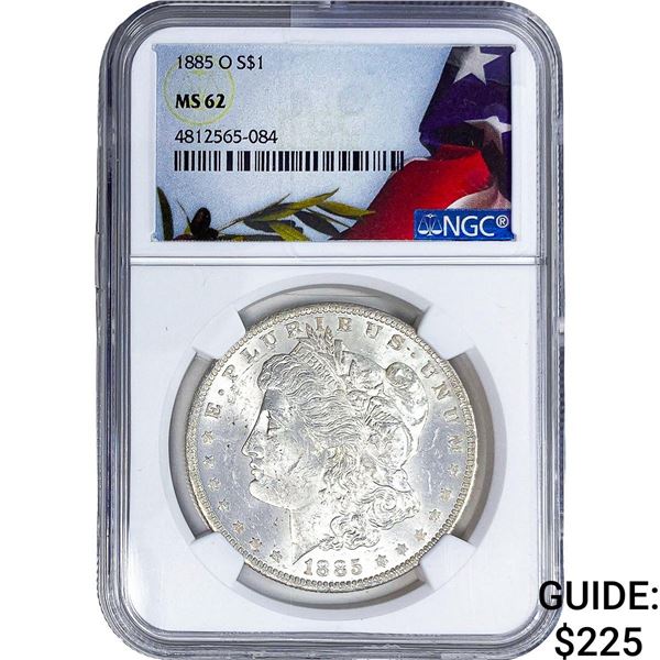 1885-O Morgan Silver Dollar NGC MS62