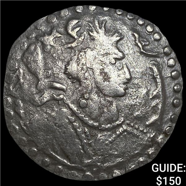 Hunnic Tribes, Western Turks 630-711 AD  Silver Drachm NEARLY UNCIRCULATED